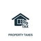 Property taxes icon. Monochrome simple sign from common tax collection. Property taxes icon for logo, templates, web