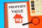 Property value. text label in the research folder.