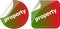 Property word on stickers button set, label