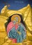 Prophet Elijah on Mount Horeb, fresco in the Church of Saint Paraskeva of the Balkans near Saint Naum Monastery, Ohrid