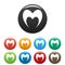 Prophetic heart icons set color vector