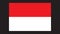 Proportional Size Indonesian Flag Isolated In Black