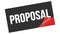 PROPOSAL text on black red sticker stamp