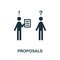 Proposals icon. Monochrome simple element from soft skill collection. Creative Proposals icon for web design, templates