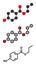 Propyl paraben preservative molecule. Used in food and cosmetics