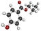 Propyl paraben preservative molecule. Used in food and cosmetics. Atoms are represented as spheres with conventional color coding