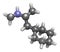 Propylhexedrine molecule. Used as nasal decongestant and stimulant. 3D rendering. Atoms are represented as spheres with