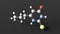 propylthiouracil molecule, molecular structure, antithyroid agents, ball and stick 3d model, structural chemical formula with