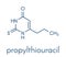 Propylthiouracil PTU hyperthyroidism drug molecule. Skeletal formula.