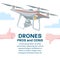 Pros and cons of drone technology, banner template