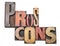 Pros and cons word abstract in wood type