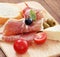 Prosciutto olive cheese and Cherry tomato