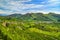 Prosecco Hills, vineyards panorama. Unesco Site. Valdobbiadene, Veneto, Italy