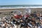 Proseco. Glasses with Proseco on a beach with seashells. Photography during the day.