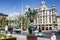 Prospect Av del Almirante Julio Guillen Tato with palm trees, Alicante, Valencia, Spain