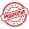 PROSPECTUS text on red grungy round rubber stamp