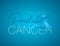 Prostate Cancer Awareness Calligraphy Poster Design. Realistic Light Blue Ribbon. September is Cancer Awareness Month