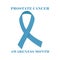 Prostate cancer awareness month November, sign, symbol blue bow isolated on white background. Health care, medical