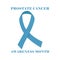 Prostate cancer awareness month November, sign, symbol blue bow isolated on white background. Health care, medical support