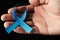 prostate cancer ribbon, colon cancer concept, blue ribbon