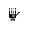 Prosthetic hand black icon concept. Prosthetic hand flat vector symbol, sign, illustration.