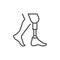 Prosthetic leg line outline icon