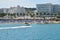 Protaras, Cyprus - Oct 10. 2019. A number of hotels on the popular Sunrise Beach