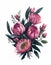 Protea Flowers Bouquet Vibrant Watercolor Illustration