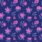 Protea pattern. Floral seamless background for fabric design with exotic flowers. Cute and beautiful vector hand drawn illustratio