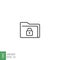 Protect documents or unlock folder icon. Folder padlock sign