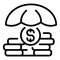 Protect money investment icon outline vector. Finance market