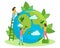 Protect Nature Ecology care earth filled vector