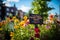 Protect Our Planet: A Colorful Protest Sign Amidst a Lush Urban Rooftop Garden