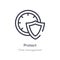 protect outline icon. isolated line vector illustration from time management collection. editable thin stroke protect icon on