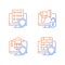 Protect private data gradient linear vector icons set