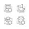 Protect private data linear icons set