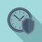 Protect time icon flat vector. Safe clock