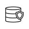 Protect the vector icon database. Isolated contour symbol illustration