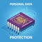 Protect your personal data vector isometric concept illustration