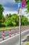 Protected bike lanes on a main street to improve road safety