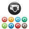 Protected credit card icons set color