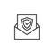 Protected email line icon