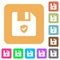 Protected file rounded square flat icons