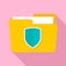 Protected folder icon, flat style