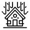 Protected house roof icon, outline style