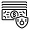 Protected money icon, outline style