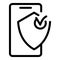 Protected phone icon, outline style