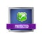 Protected shield button icon illustration