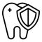 Protected tooth icon, outline style