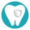 Protected tooth. Vector illustration decorative design